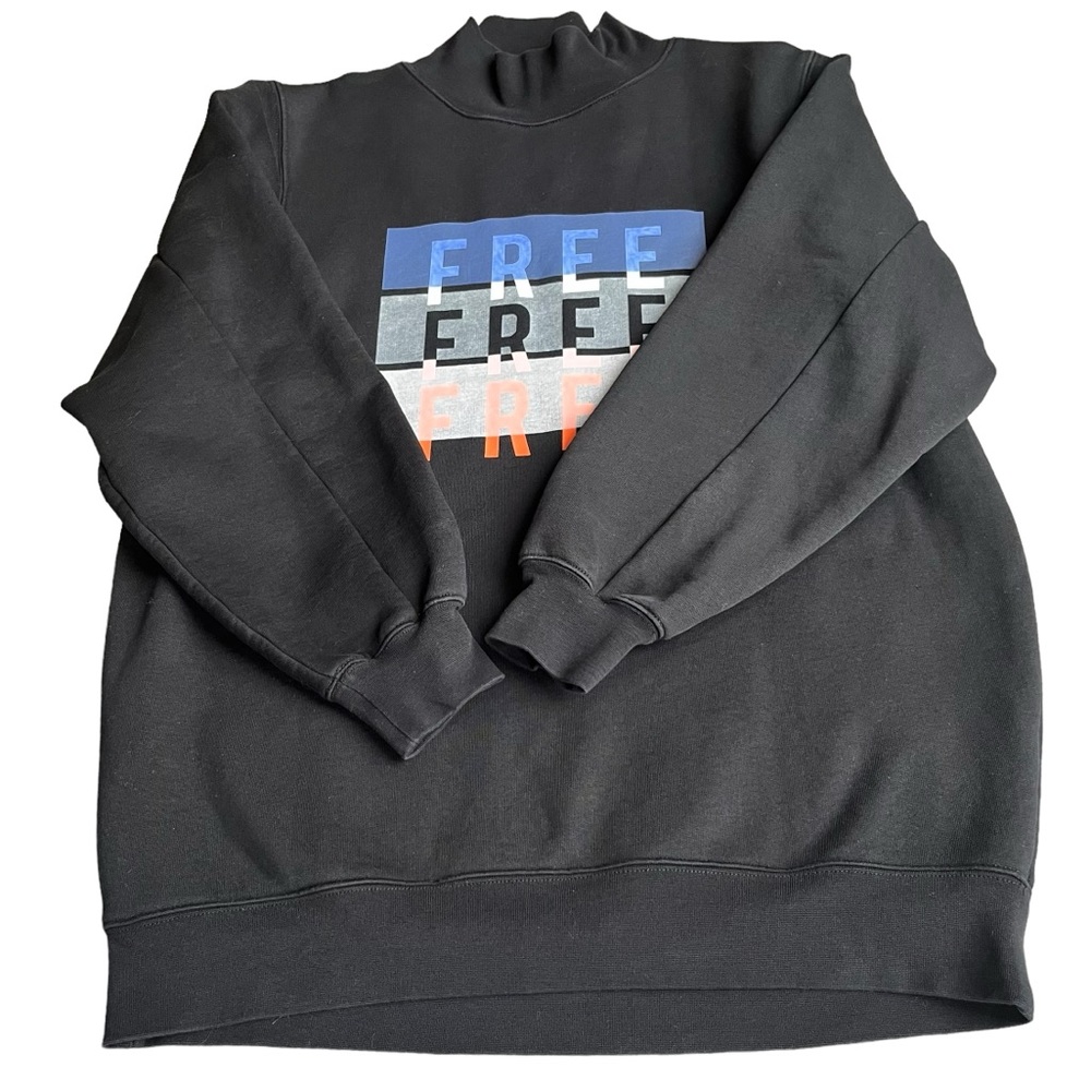 Aritzia Wilfred Free Women’s Mock Neck Sweatshirt “FREE” Graphic Oversiz… - Picture 9 of 14